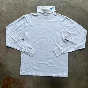 Nike White Turtleneck Shirt With Embroidered Logo